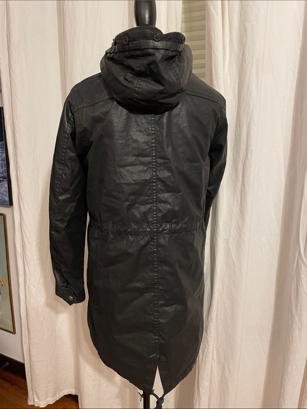Theory Black Hooded Field Jacket zip-out lining size S - Picture 2 of 11